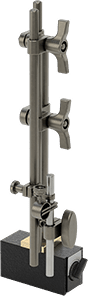 McMaster 2310A104 Rigid-Arm Magnetic-Base Indicator Holder Lug and Stem Mount, with Two 15" Long Fine-Adjustment Arms