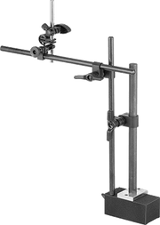 McMaster 2310A104 Rigid-Arm Magnetic-Base Indicator Holder Lug and Stem Mount, with Two 15" Long Fine-Adjustment Arms