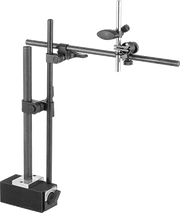 McMaster 2310A104 Rigid-Arm Magnetic-Base Indicator Holder Lug and Stem Mount, with Two 15" Long Fine-Adjustment Arms