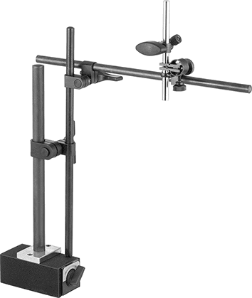 McMaster 2310A104 Rigid-Arm Magnetic-Base Indicator Holder Lug and Stem Mount, with Two 15" Long Fine-Adjustment Arms
