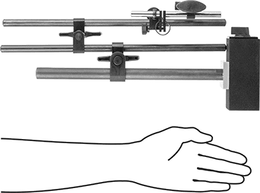 McMaster 2310A104 Rigid-Arm Magnetic-Base Indicator Holder Lug and Stem Mount, with Two 15" Long Fine-Adjustment Arms