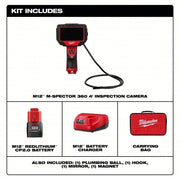 Milwaukee 2323-21 Inspection Camera 480 x 272, 4 ft Shaft Lg, 0.32 in Shaft Dia, 10 mm Camera Dia, Fixed