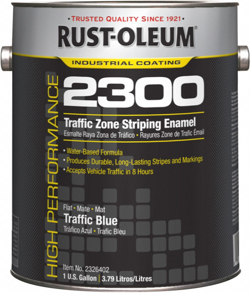 Rust-Oleum 2326402 High Performance 2300 Traffic Zone Striping Paint, 1 gal, Traffic Blue, Water-Based, Acrylic