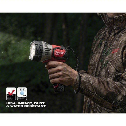 Milwaukee 2353-20 Cordless Flashlight: M12, Bare Tool, 750 lm Max., 3 Modes, Hand Held, Bare Tool