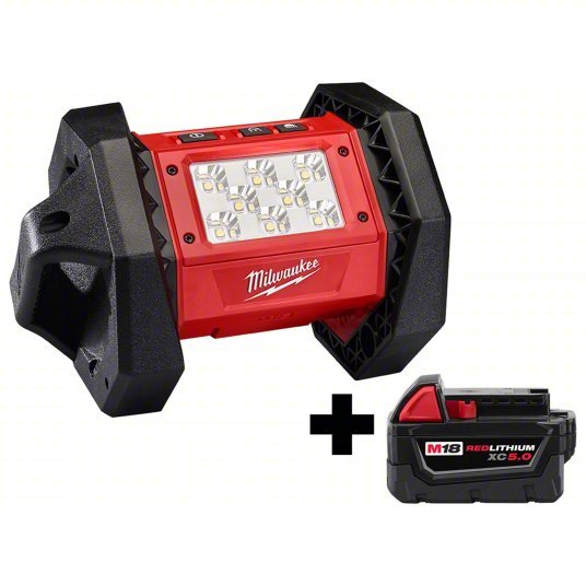 Milwaukee 2361-20, 48-11-1850 Flood Light and Battery M18™ REDLITHIUM™, 1,500 lm Max., 2 Modes