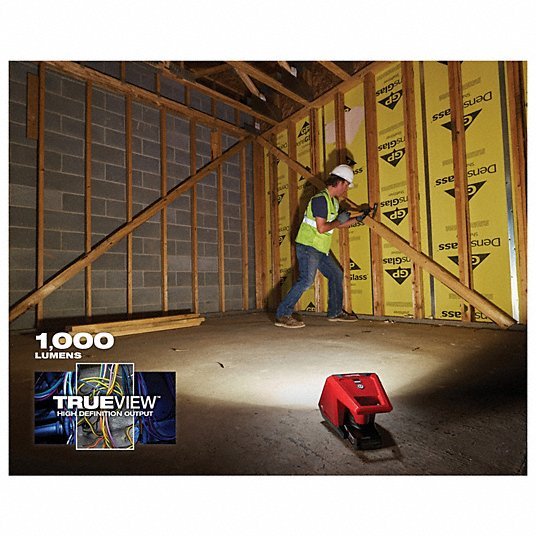 Milwaukee 2364-20 Work Light M12™, Work Light, 1,000 lm Max., 3 Modes, 5 3/4 in Max. Ht, 12V DC