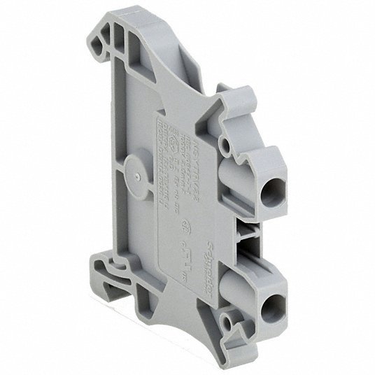 Schneider NSYTRV22 Terminal Block Screw Clamp, 20 A Current, Pass-Through, Gray