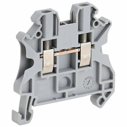 Schneider NSYTRV22 Terminal Block Screw Clamp, 20 A Current, Pass-Through, Gray