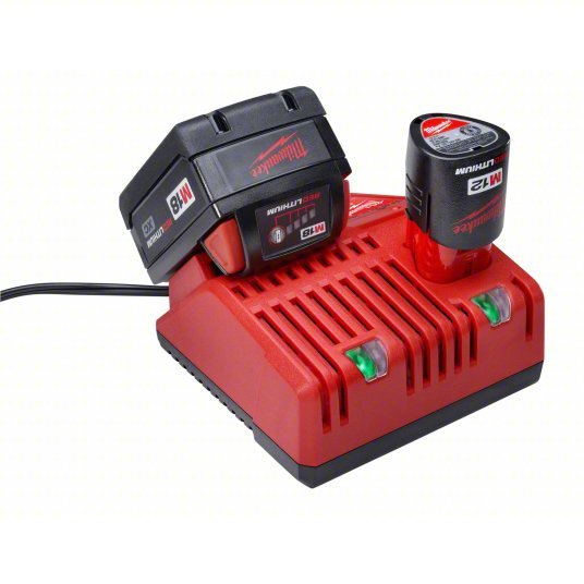 Milwaukee 48-59-1812 Battery Charger, Multi-Port Simultaneous Charging, For 12V/18V, Li-ion, Std, 120V