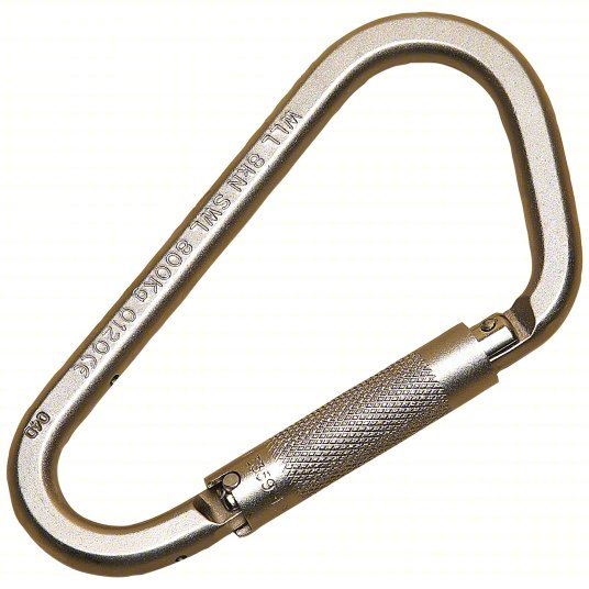 3M DBI-SALA 2000300 DBI-SALA Carabiner Triple-Action Twist Lock, Pear Shape, 2 in Gate Opening, 420 lb Capacity