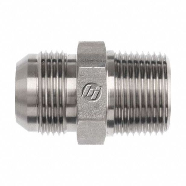 Brennan Industries 2404-16-16-SS Hydraulic Hose Straight Adapter, 1"-11 1/2/1 5/16"-12 Thread Size, 1 in x 1 in Fitting Size, Rigid