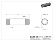 McMaster 2427K112 Standard-Wall 304/304L Stainless Steel Threaded Pipe Threaded on Both Ends, 1/8 BSPT x NPT, 1-1/2" Long