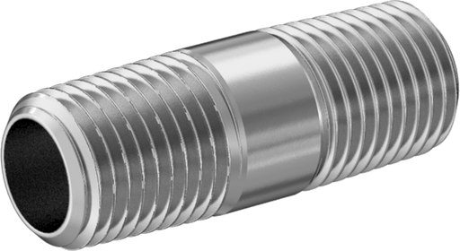 McMaster 2427K122 Standard-Wall 304/304L Stainless Steel Threaded Pipe Threaded on Both Ends, 1/4 BSPT x NPT, 1-1/2" Long