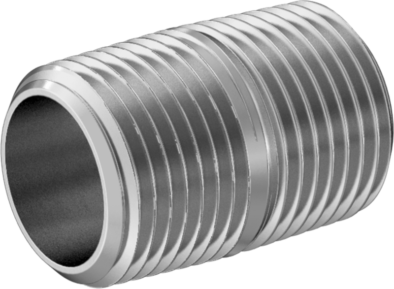 McMaster 2427K131 Standard-Wall 304/304L Stainless Steel Threaded Pipe Fully Threaded, 3/8 BSPT x NPT, 1" Long