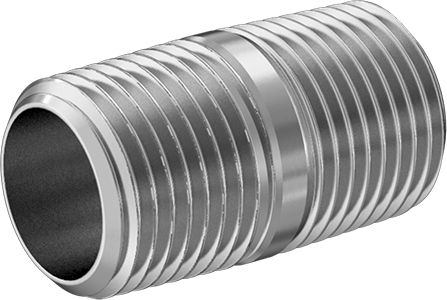 McMaster 2427K142 Standard-Wall 304/304L Stainless Steel Threaded Pipe Threaded on Both Ends, 1/2 BSPT x NPT, 1-1/2" Long