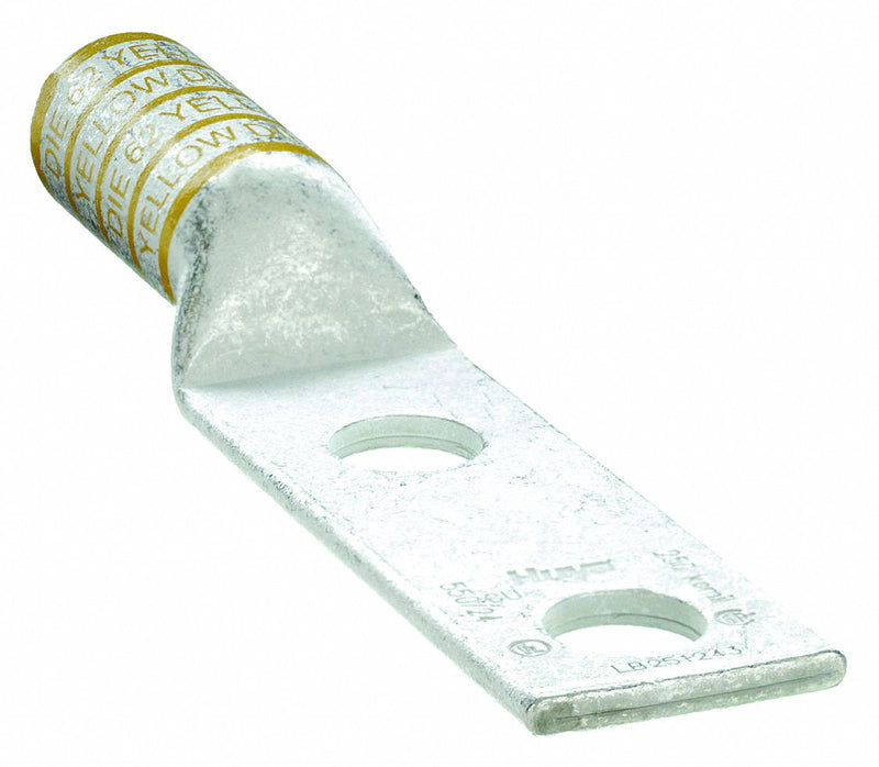 Approved Vendor 24C397 Compression Lug, For 250 kcmil, Stranded Wire, 3/8 in Stud Size, Long, Copper Barrel
