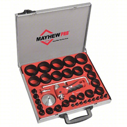 Mayhew Pro 66016 Hollow Punch Set 3/4 in_1 in_1 1/2 in_1 3/4 in_2 1/4 in_2 3/4 in_4 1/2 in Overall Lg, 36 Pc