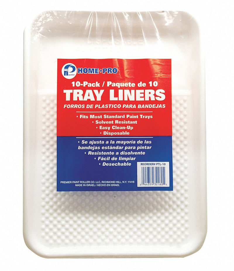 Approved Vendor PTL-10 Paint Tray Liner, 11 1/2 in Overall Wd, 1 qt Capacity, 15 1/2 in Overall Lg, 10 PK