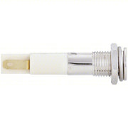 Redwood RW24M067 Flat Indicator Light Green, Male .110 Connector, LED, 24V DC, Brass Plated Chrome/LED/Plastic (ABS)