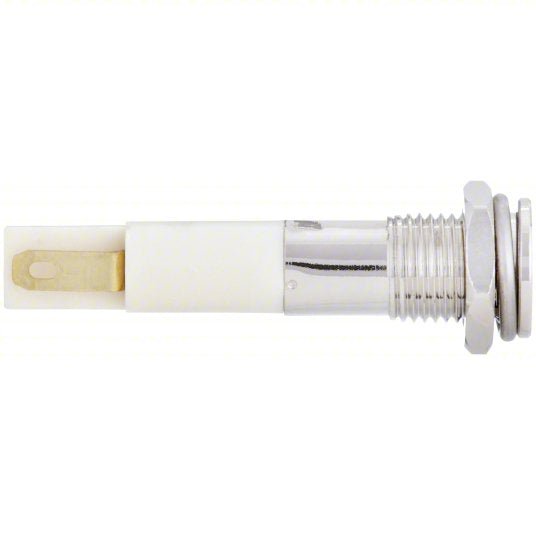 Redwood RW24M067 Flat Indicator Light Green, Male .110 Connector, LED, 24V DC, Brass Plated Chrome/LED/Plastic (ABS)