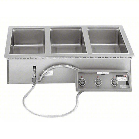 Wells MOD300TDM Built-in Food Warmer 3 Pans, 9 3/4 in Overall Ht, 43 1/2 in Overall Wd, 23 5/8 in Overall Dp