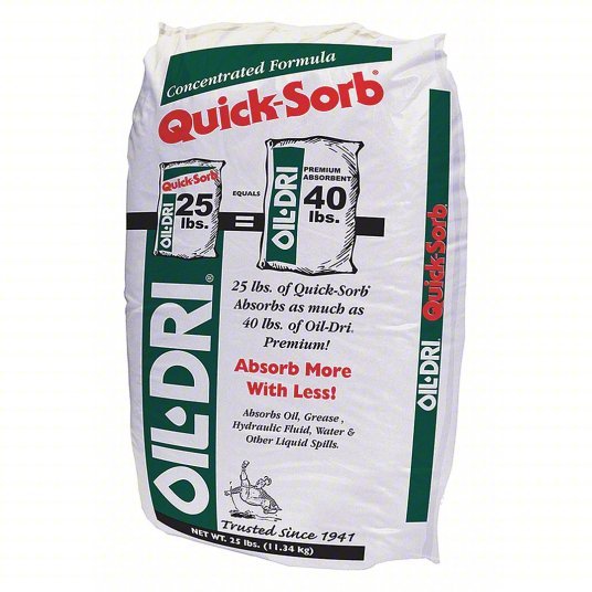 Oil-Dri I05025-G70 Loose Absorbent 3 gal Volume Absorbed per Pkg., 25 lb Wt, Bag, Not Scented