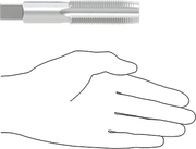 McMaster 2521A671 Uncoated High-Speed Steel Tap Taper Chamfer, 1"-12 Thread Size, 2-1/2" Thread Length