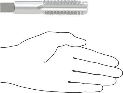 McMaster 2521A671 Uncoated High-Speed Steel Tap Taper Chamfer, 1"-12 Thread Size, 2-1/2" Thread Length