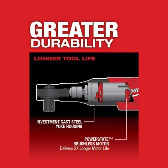 Milwaukee 2558-22 Ratchet 60 ft-lb Fastening Torque, 175 RPM Free Speed, 1 5/8 in Head Wd, Brushless Motor