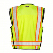 Kishigo S5000-L High-Visibility Vest ANSI Class 2, U, L, Lime, Solid Front/Mesh Back Polyester, Zipper