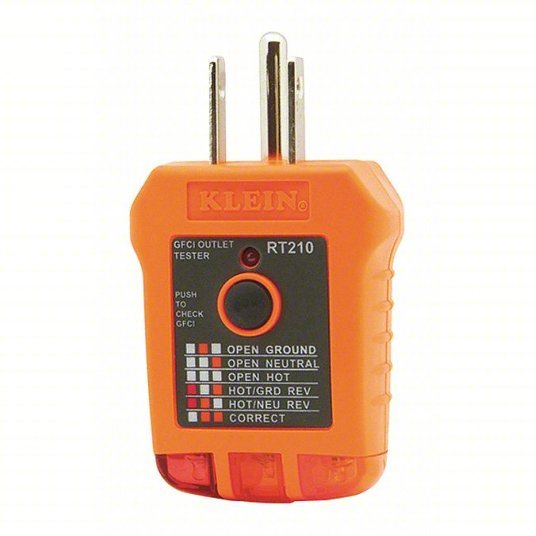 Klein Tools RT210 GFCI Receptacle Tester Visual, RT210 Not Rated, RT210, RT210, Volt Testers, Light