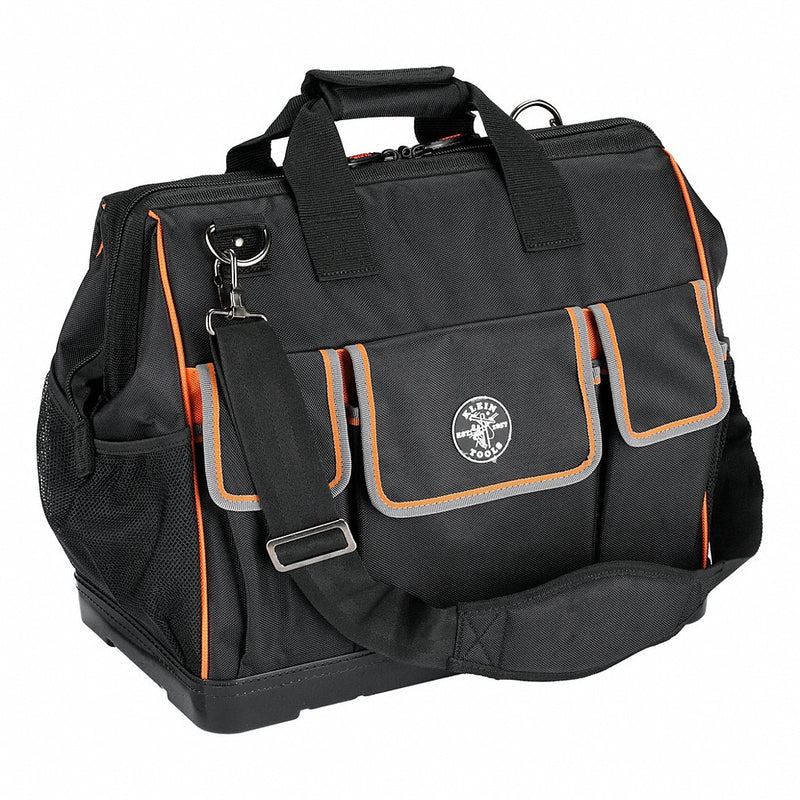 Klein 55469 Tool Bag 17 1/2 in W x 10 in D x 16 in H, Black, Polyester, 42 Pockets, Polyester