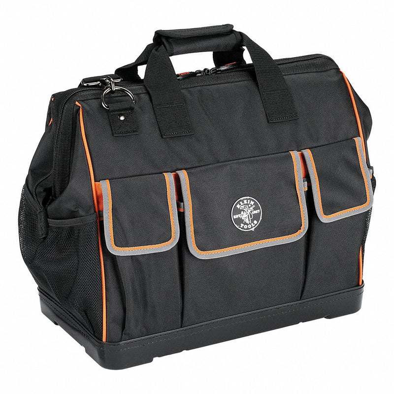 Klein 55469 Tool Bag 17 1/2 in W x 10 in D x 16 in H, Black, Polyester, 42 Pockets, Polyester