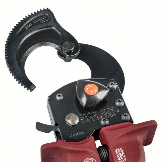 Klein Tools 63601 Ratchet Cable Cutter Plastic Handle, Center, For 2 1/16 in Max Dia Data Cable