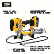 DeWalt DCGG571M1 Cordless Grease Gun 20 V Battery Volt, Battery Included, 5 fl oz Volume Per Min., Li-Ion