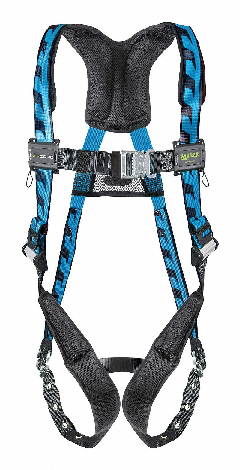 Miller by PIP AC-TB2/3XLBL Full Body Harness Vest Style General Fall Arrest 2XL/3XL 400lb Quick-Connect Tongue Blue