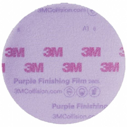 3M 30568 Hookit Purple Finishing Film Abrasive Disc, 5 in, PK200