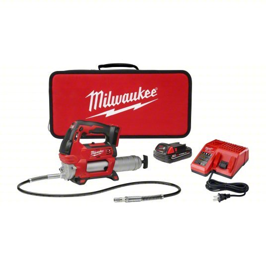 Milwaukee 2646-21CT Cordless Grease Gun 18 V Battery Volt, Battery Included, 10 fl oz Volume Per Min., Li-Ion