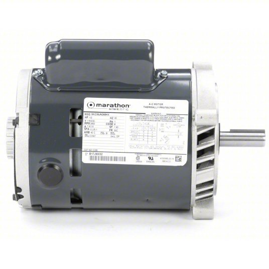 Marathon Motors 5KC36JN268X Jet Pump Motor: Open Dripproof, Face Mounting, 1/2 HP, 3,450 Nameplate RPM, CW/CCW