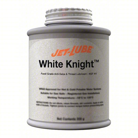Jet-Lube 16402 Food Grade Anti-Seize 0.5 lb Container Size, Brush-Top Can, Aluminum, PTFE, White Knight, Jet-Lube