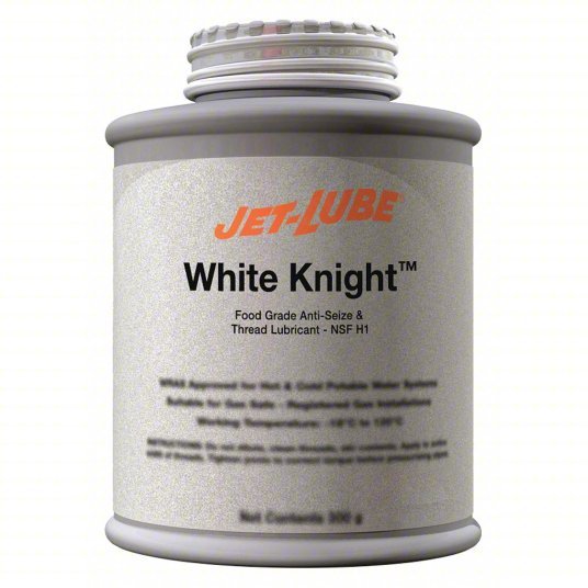 Jet-Lube 16404 Food Grade Anti-Seize 1 lb Container Size, Brush-Top Can, Aluminum, PTFE, White Knight