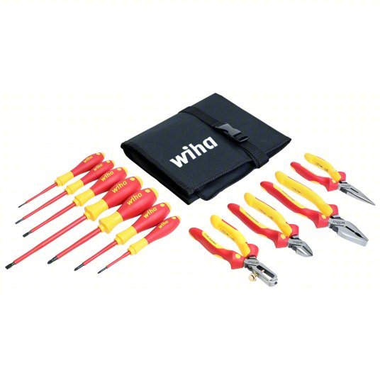 Wiha 32986 Insulated Tool Kit, 11 Total Pcs, Tool Roll
