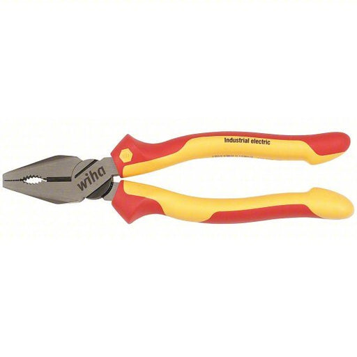 Wiha 32930 Linemans Plier Insulated, Flat, 8 in Overall Lg, 1 7/8 in Jaw Lg, 1 1/8 in Jaw Wd, 5/8 in Jaw Thick