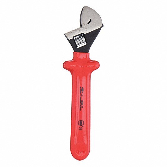 Wiha 76210 Adj. Wrench, Ins., 10", 1-1/4" Cap., Natural