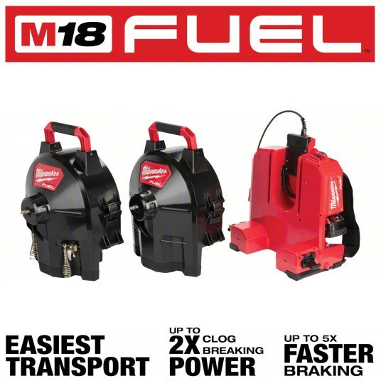 Milwaukee 2775C-222 M18 FUEL SWITCH PACK Sectional Drum Machine w/1/2” Cable