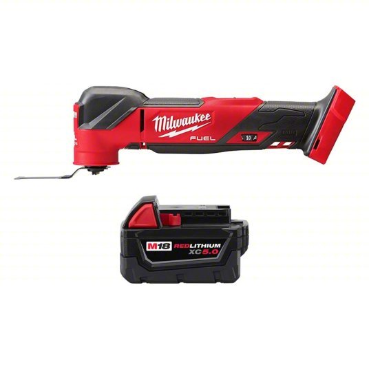 Milwaukee 2836-20, 48-11-1850 Multi-Tool and Battery 10,000 to 20,000, 4.2° Oscillation Angle, Accessory Free Tool Change, 18V