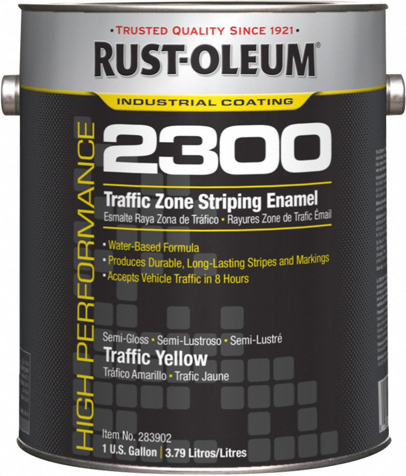 Rust-Oleum 283902 Traffic Zone Striping Paint, Pour Paint Dispensing, Traffic Yellow, 1 gal