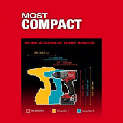Milwaukee 2904-20 Cordless Hammer Drill 18V, Compact Premium, 1/2 in Chuck, Keyless, (1) Bare Tool