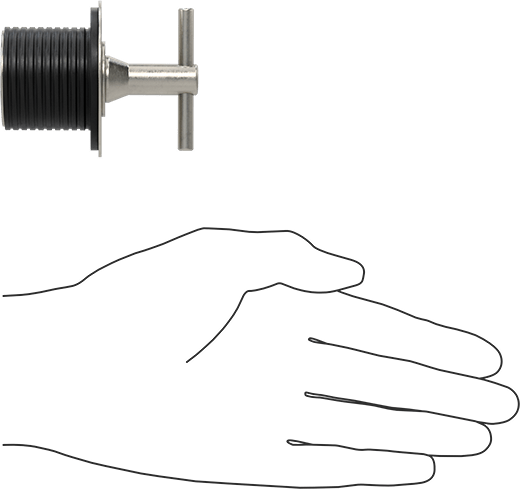 McMaster 2908K19 Stainless Steel T-Handle Expansion Plug for 1-1/2 Pipe Size