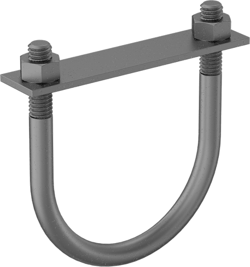 McMaster 2936T81 Galvanized Steel U-Bolt, with Mounting Plate, 5/16"-18 Thread Size, 2-1/2" ID